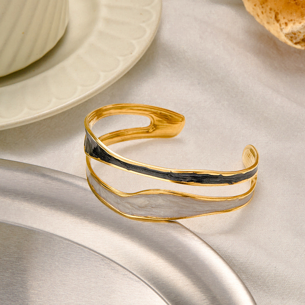 Women's Stainless Steel Drip Bracelet Adjustable Opening