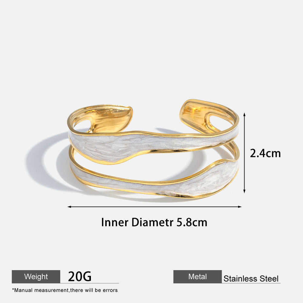 Women's Stainless Steel Drip Bracelet Adjustable Opening