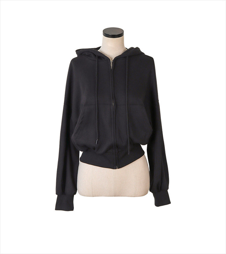 Versatile Thin Hooded Sweater Coat Women's Cotton