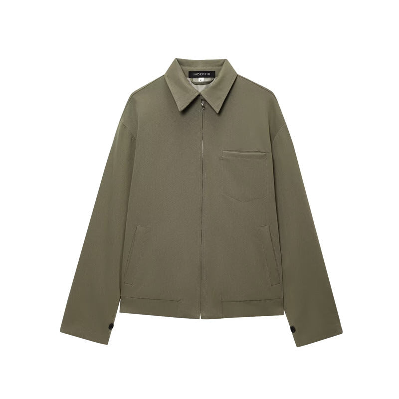 Fashion Women's Wear Loose Zip Pocket Jacket Coat