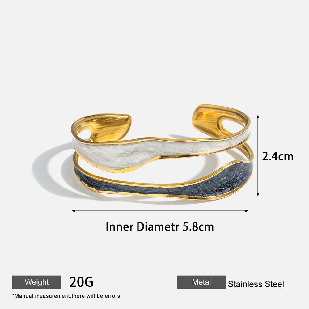 Women's Stainless Steel Drip Bracelet Adjustable Opening