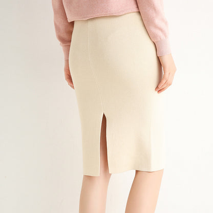 Knitted skirt wrap hip skirt