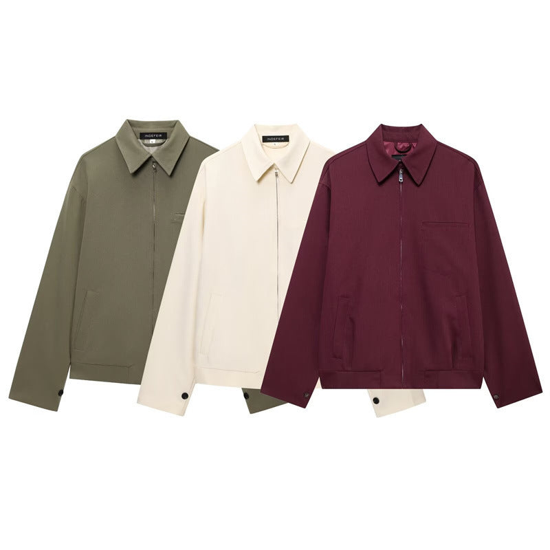 Fashion Women's Wear Loose Zip Pocket Jacket Coat