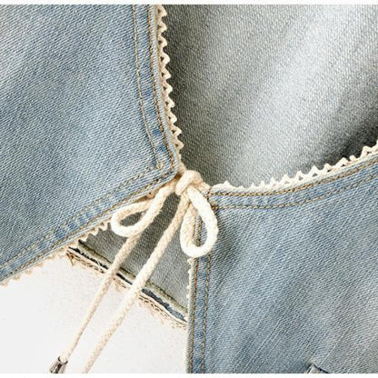 Denim Coat Short All-matching Slim Fit Slimming Short Sleeve Shawl