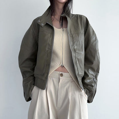 Loose Jacket Coat Women's Outer Leather Coat