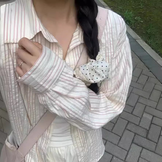 Sun Protection Shirt Women's Loose Slimming Casual Vertical Stripe Shirt Coat