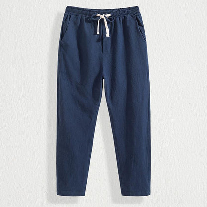 Men's Loose Plus Size Sports Straight Pants Linen Pants Men's Casual Pants