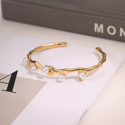 European And American Ins Fashion Design Stainless Steel Bracelet Opening Bracelet