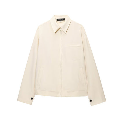 Fashion Women's Wear Loose Zip Pocket Jacket Coat