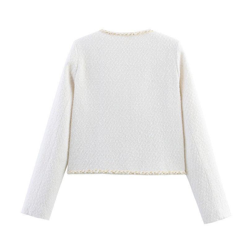 Solid Color European And American Style Pearl Decorative Coat