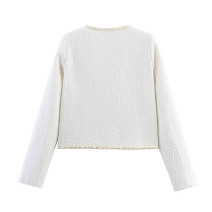 Solid Color European And American Style Pearl Decorative Coat